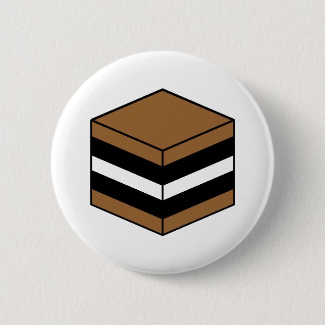 Liquorice All Sort - Brown, White & Black 6 Cm Round Badge (Front)