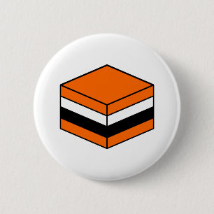 Liquorice All Sort - Orange, White and Black 6 Cm Round Badge