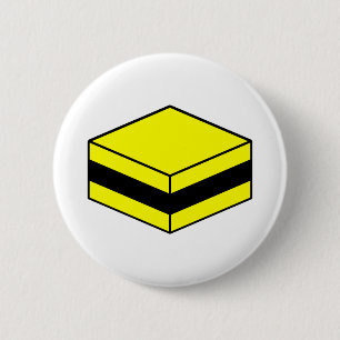 Liquorice All Sort - Yellow and Black 6 Cm Round Badge