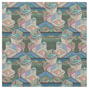Liquorice allsorts 3D collage in suede Fabric