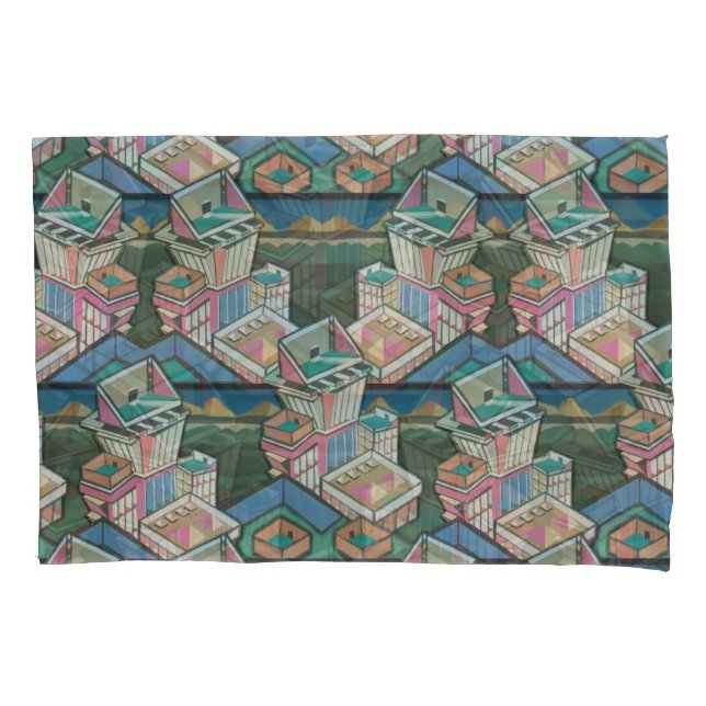 Liquorice allsorts 3D collage in suede Pillowcase (Front)