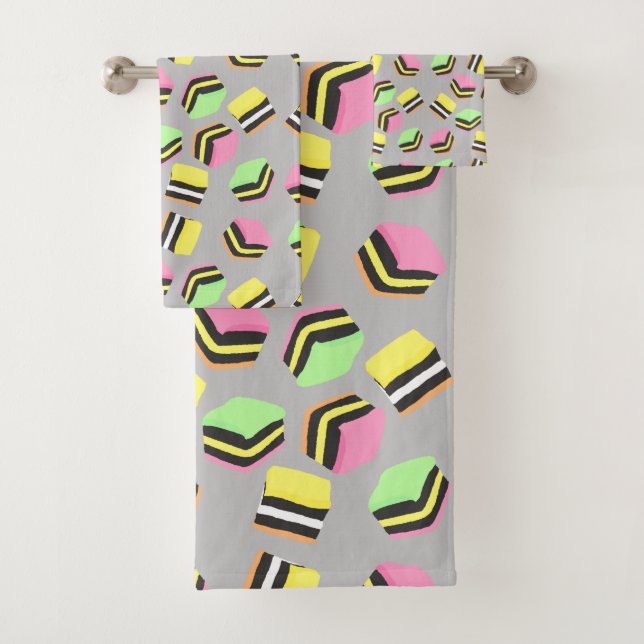Liquorice Allsorts Candy Bath Towels (Insitu)