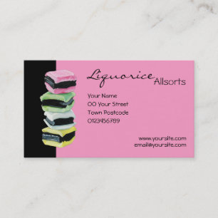 Liquorice Allsorts pink Business Card