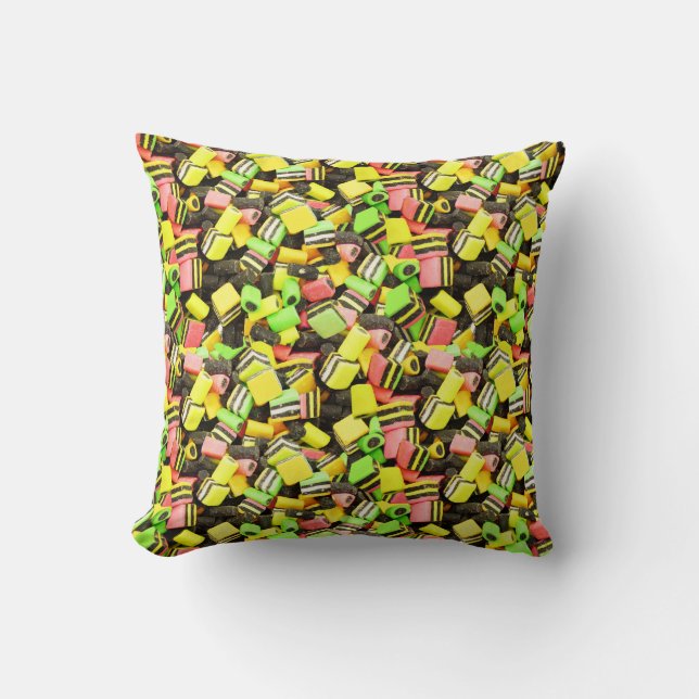 Liquorice Allsorts Sweet Candy Cushion (Front)