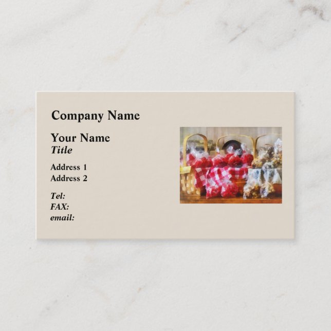 Liquorice and Chocolate Covered Peanuts Business Card (Front)