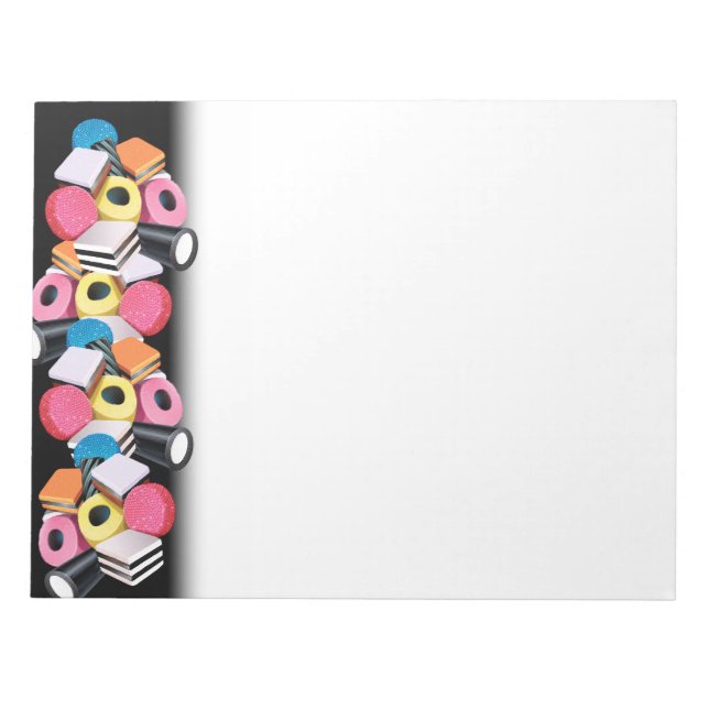 Liquorice candy border allsorts notepad (Front)