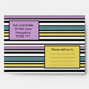 Liquorice candy stripe - wedding invitation envelope