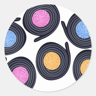 Liquorice Catherine Wheels Classic Round Sticker