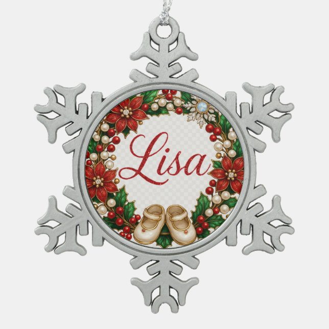 Lisa Baby’s First Christmas Ornament – Snowflake (Front)