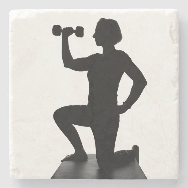 Lisa Carusone Weight Silhouette Stone Coaster (Front)