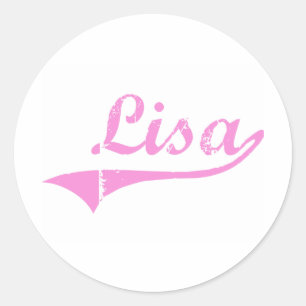Lisa Classic Style Name Round Sticker
