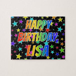 "LISA" First Name, Fun "HAPPY BIRTHDAY" Jigsaw Puzzle