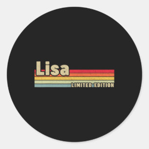 Lisa Gift Name Personalised Birthday Fun Christmas Classic Round Sticker