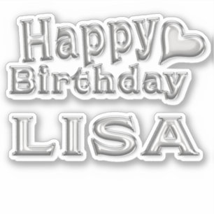 Lisa Happy Birthday silver Sticker