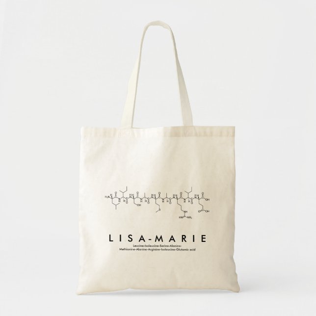 Lisa-Marie peptide name bag (Front)