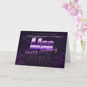 Lisa Name First name lila retro card Birthday