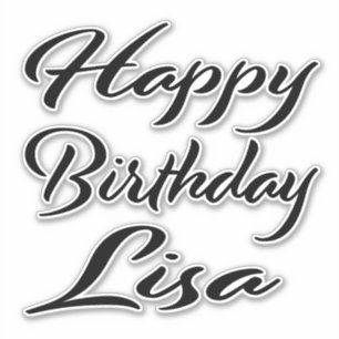 Lisa Name Vorname black Sticker Geburtstag
