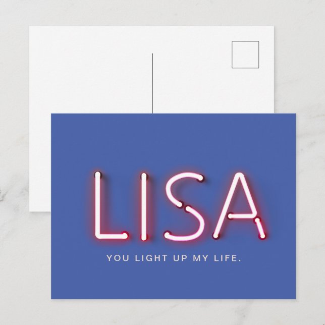 Lisa you light up my life neon lights postcard (Front/Back)