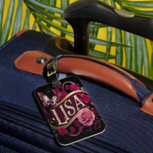 Lisa's Floral Sign Luggage Tag