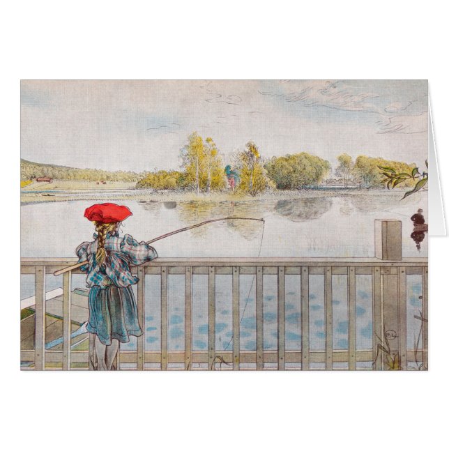Lisbet Fishing by Carl Larsson, Vintage Fine Art (Front Horizontal)