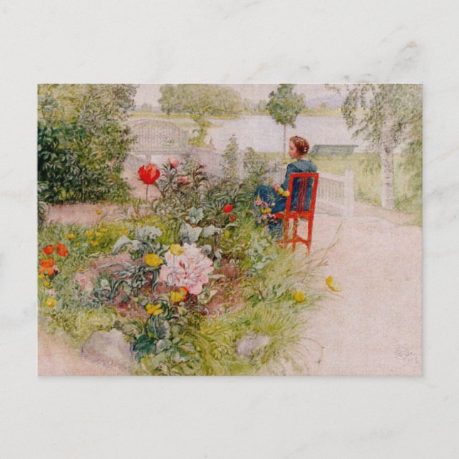 Lisbeth  in the Flower Garden Postcard (Front)