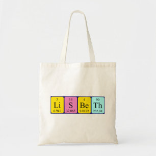 Lisbeth periodic table name tote bag