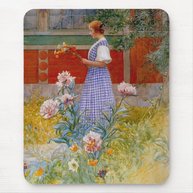 Lisbeth with Peonies Mouse Mat (Front)
