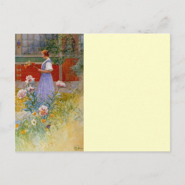 Lisbeth with Peonies Postcard (Front)