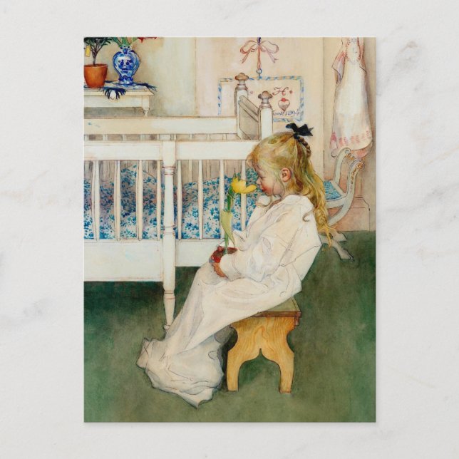 Lisbeth with Yellow Tulip Postcard (Front)