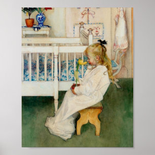 Lisbeth with Yellow Tulip Poster