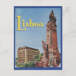 Lisboa  Portugal Hotel Label  postcard
