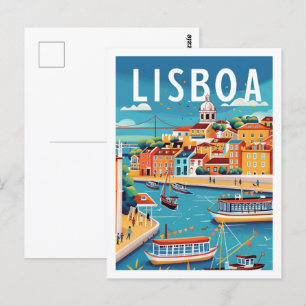 Lisboa Portugal Vintage Famous Travel Place  Postcard