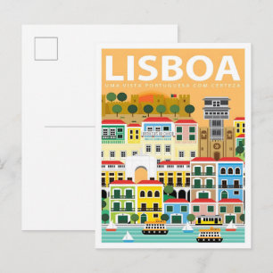 Lisboa Portugal Vintage Travel Postcard