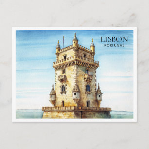 Lisbon Alfama Watercolor Postcard Portugal Art
