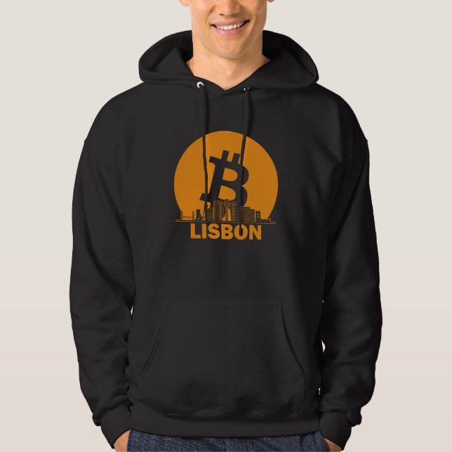 Lisbon Bitcoin Maximalist  Bitcoin Lisbon Skyline Hoodie (Front)
