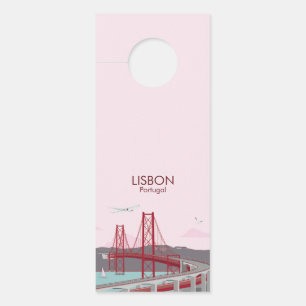 Lisbon bridge in vintage style door hanger