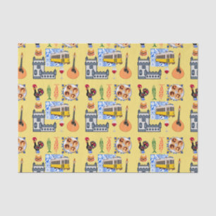 Lisbon City Symbols Tissue Paper
