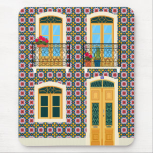 Lisbon house with tiles mouse mat
