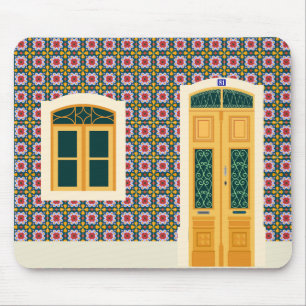 Lisbon house with tiles mouse mat