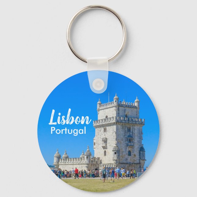 Lisbon in Portugal Belem Tower Souvenir Key Ring (Front)