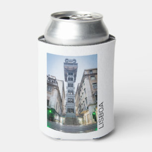 Lisbon in Portugal with Retro Elevator Souvenir Can Cooler