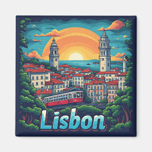 🧲 Lisbon Landmarks Travel Keepsake Portugal 🏛️ Magnet