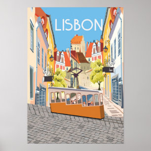 Lisbon LIsboa portugal travel poster sticker
