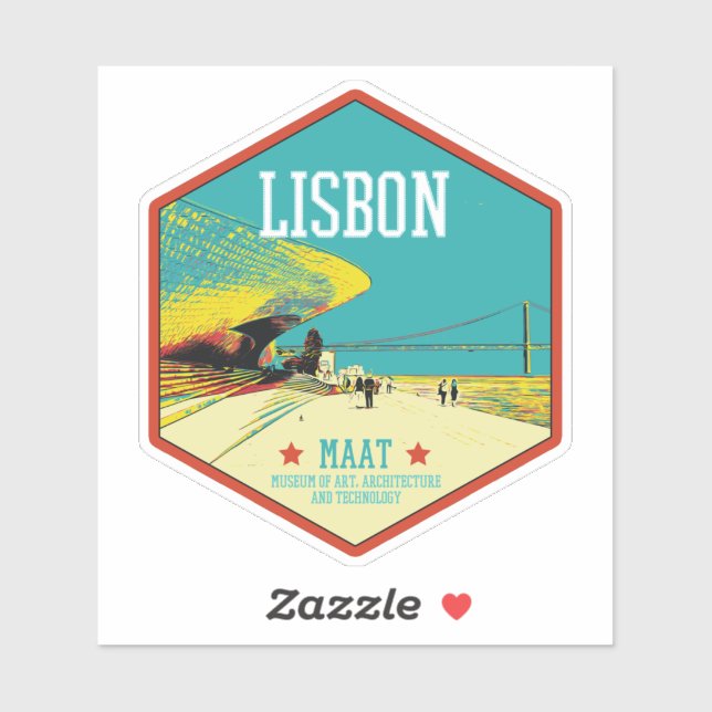 Lisbon MAAT view illustration Portugal Sticker (Sheet)