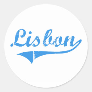 Lisbon Maine Classic Design Round Sticker