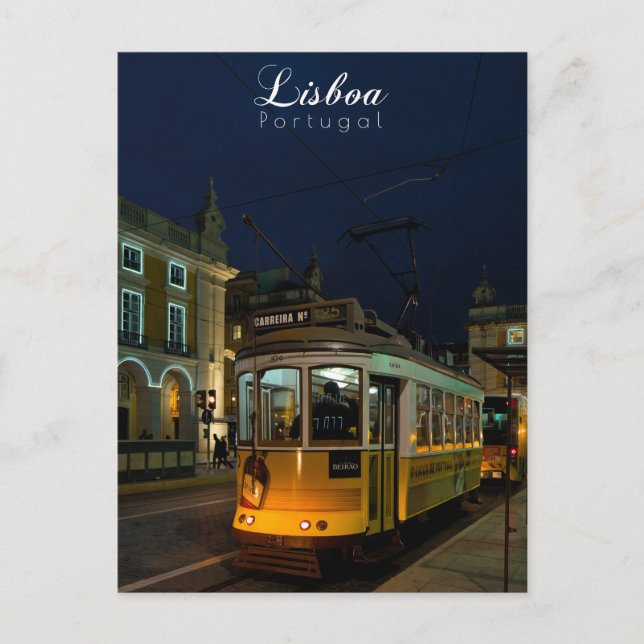 Lisbon Nights - Travel Art Postcard (Front)