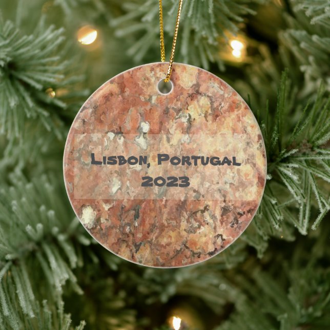 Lisbon Orange Brown Abstract  Ceramic Tree Decoration (Tree)