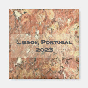 Lisbon Orange Brown Abstract Magnet