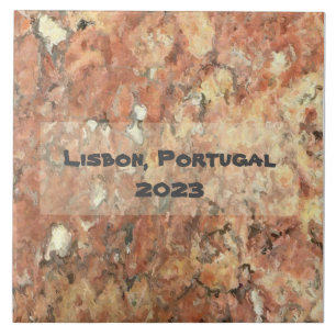 Lisbon Orange Brown Abstract  Tile