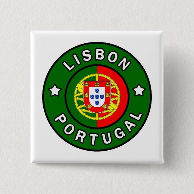 Lisbon Portugal 15 Cm Square Badge (Front)